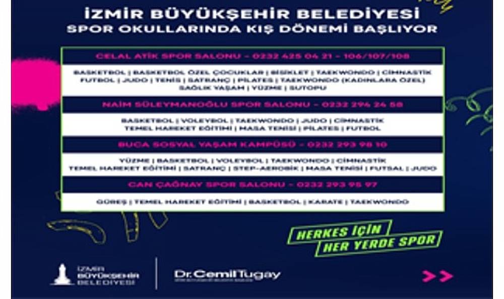 İzmir'de Kış Spor Okulları i&ccedil;in kayıt zamanı