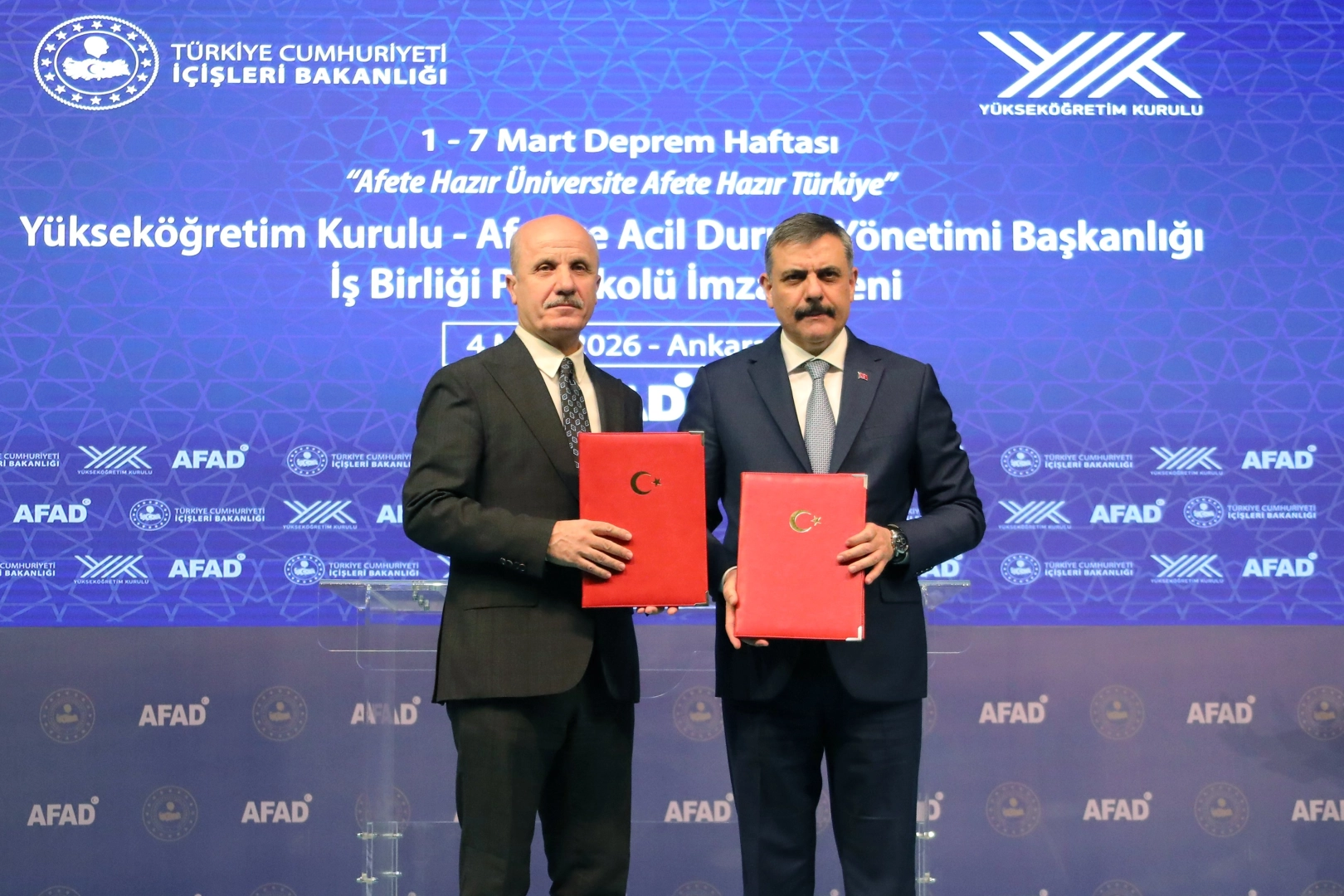 Y&Ouml;K ve AFAD&rsquo;dan 'Afete Hazır &Uuml;niversite' protokol&uuml;