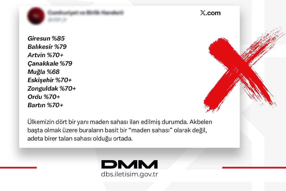DMM: Maden sahası iddiaları ger&ccedil;eği yansıtmıyor