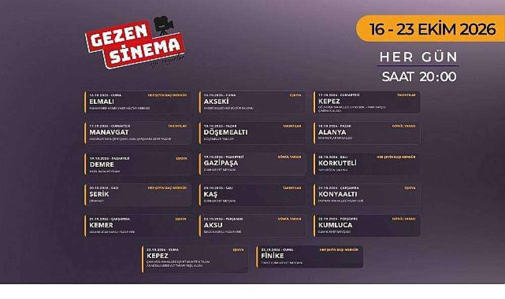 Altın Portakal Heyecanı &ldquo;Gezen Sinema" ile Antalya'nın D&ouml;rt Bir Yanına Yayılıyor   