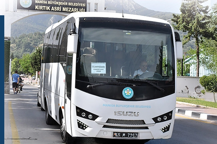 Manisa B&uuml;y&uuml;kşehir mezarlıklara &uuml;cretsiz ulaştıracak
