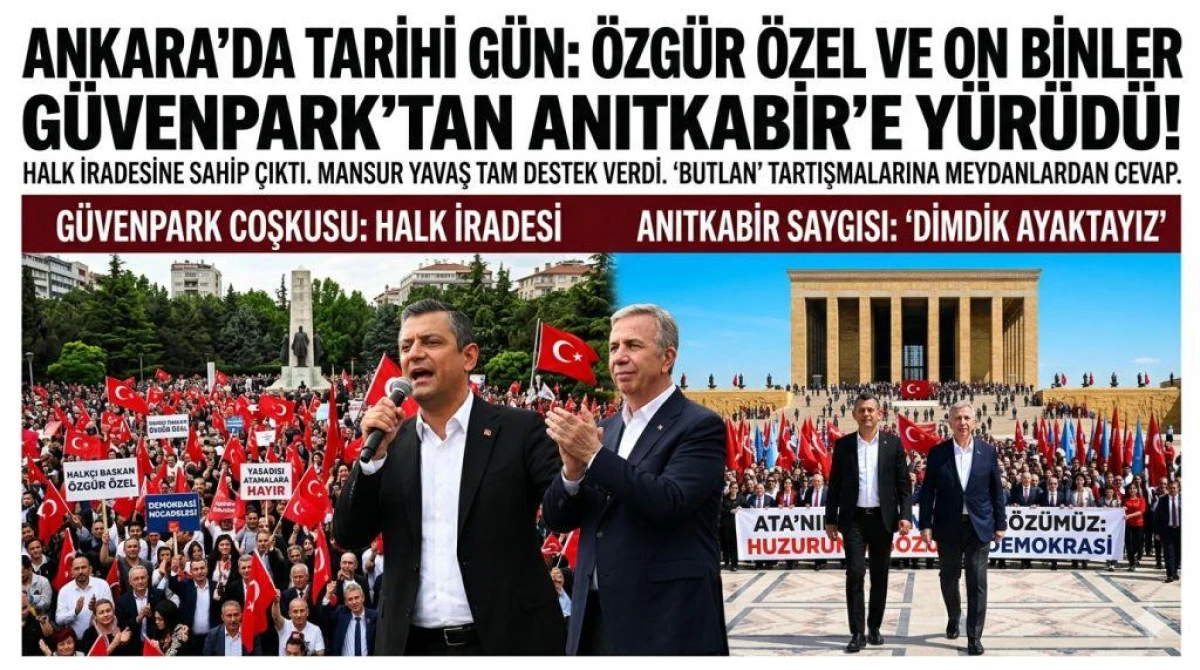 Ankara&rsquo;da Tarihi G&uuml;n: &Ouml;zg&uuml;r &Ouml;zel ve On Binler G&uuml;venpark&rsquo;tan Anıtkabir&rsquo;e Y&uuml;r&uuml;d&uuml;!