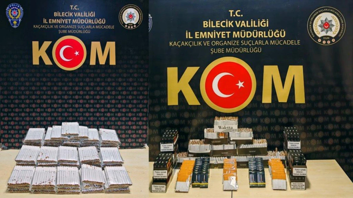 BİLECİK&rsquo;TE KA&Ccedil;AK T&Uuml;T&Uuml;NE DARBE: 7 BİN 960 DOLU MAKARON ELE GE&Ccedil;İRİLDİ