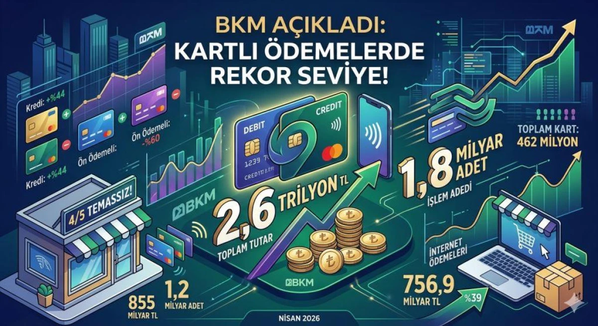 BKM Nisan 2026 Verilerini A&ccedil;ıkladı: Kartlı &Ouml;demelerde 2,6 Trilyon TL&rsquo;lik Dev Hacim!