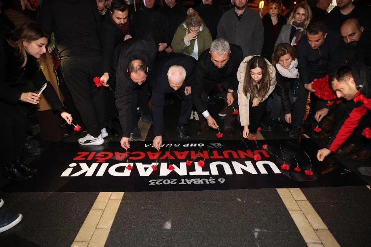 CHP Bursa&rsquo;dan 6 Şubat Depremleri Anması