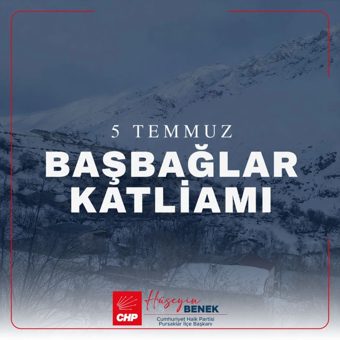 CHP Pursaklar İl&ccedil;e Başkanı H&uuml;seyin Benek: "Başbağlar'ın Acısı Hepimizin Ortak Vicdan Sınavıdır"