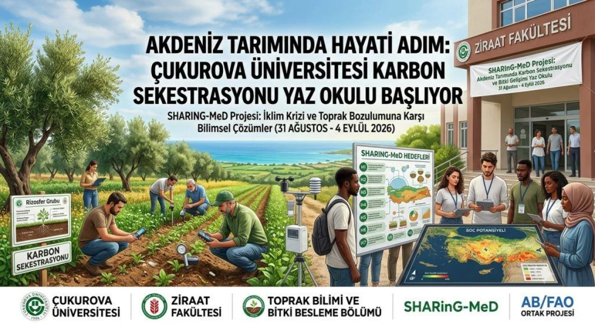 &Ccedil;ukurova &Uuml;niversitesi'nden Akdeniz Tarımında Hayati Adım: Karbon Sekestrasyonu ve Bitki Gelişimi Yaz Okulu Başlıyor