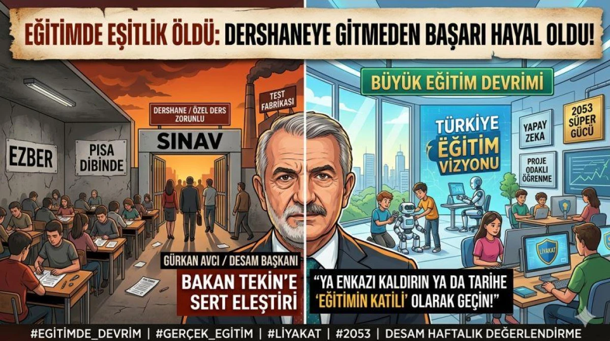 DESAM Başkanı G&uuml;rkan Avcı&rsquo;dan Bakan Tekin&rsquo;e Sert Eleştiri: "Eğitimde Eşitlik &Ouml;ld&uuml;, B&uuml;y&uuml;k Bir Devrim Şart!"
