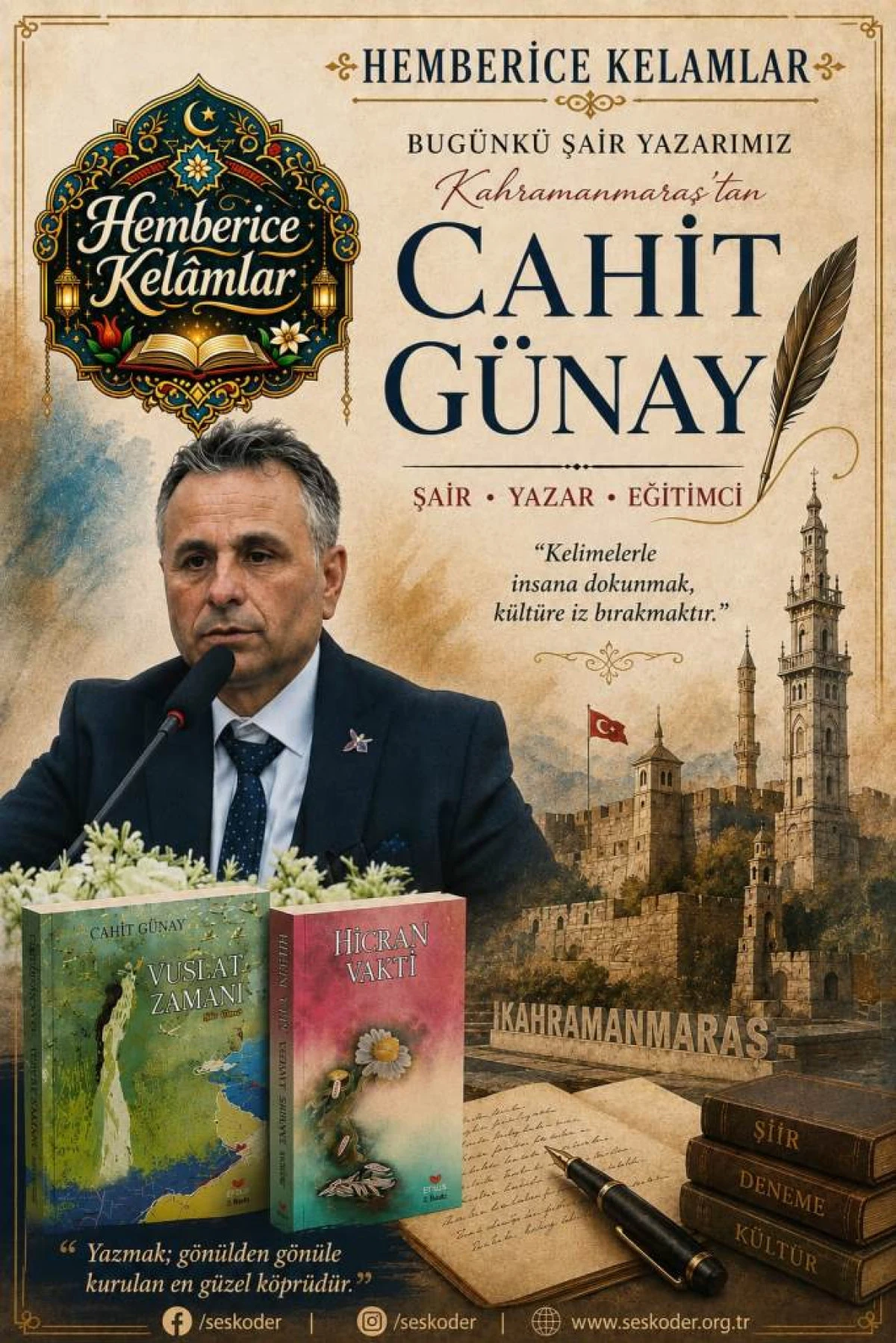 Edebiyat D&uuml;nyasında Bir G&ouml;n&uuml;l K&ouml;pr&uuml;s&uuml;: &Ouml;d&uuml;ll&uuml; Şair Cahit G&uuml;nay&rsquo;ın Başarı Dolu Yaşam Hikayesi