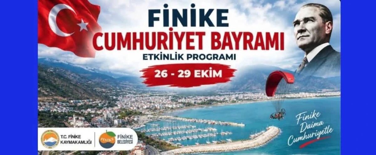FİNİKE&rsquo;DE CUMHURİYET COŞKUSU: 26-29 EKİM&rsquo;DE DOLU DOLU KUTLAMA PROGRAMI