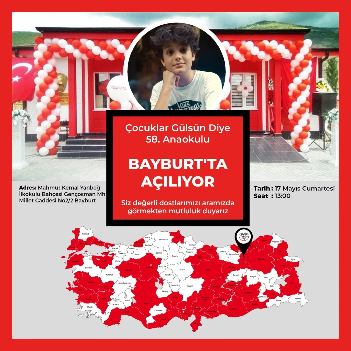 Gülben Ergen, 58. "Çocuklar Gülsün Diye" Anaokulunu Bayburt’ta Açıyor