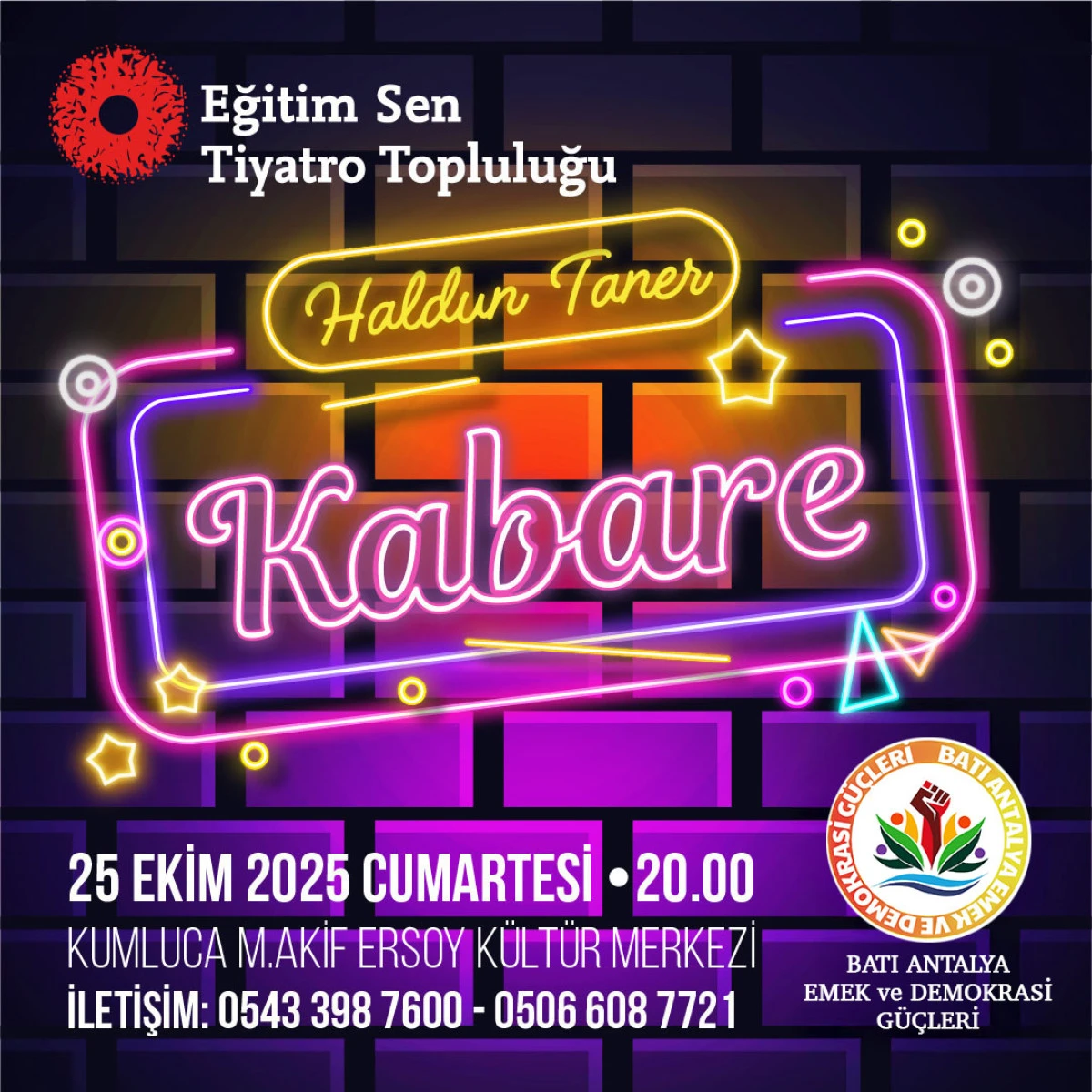 Haldun Taner’in “Kabare”si Kumluca’da Sahnelenecek