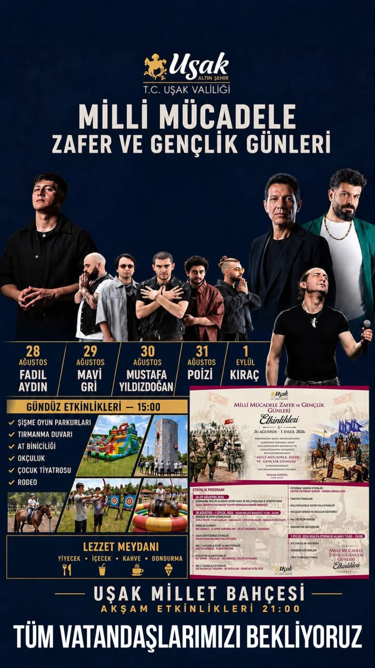 Milli M&uuml;cadele, Zafer ve Gen&ccedil;lik G&uuml;nleri Uşak&rsquo;ta Coşkuyla Kutlanacak