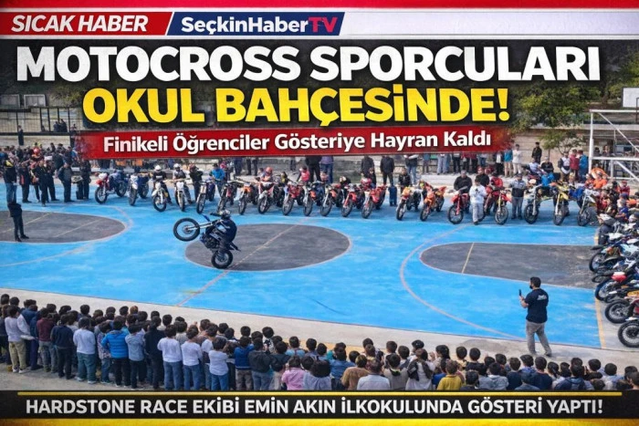 Motocross Heyecanı Okul Bah&ccedil;esine Taşındı- Videolu Haber