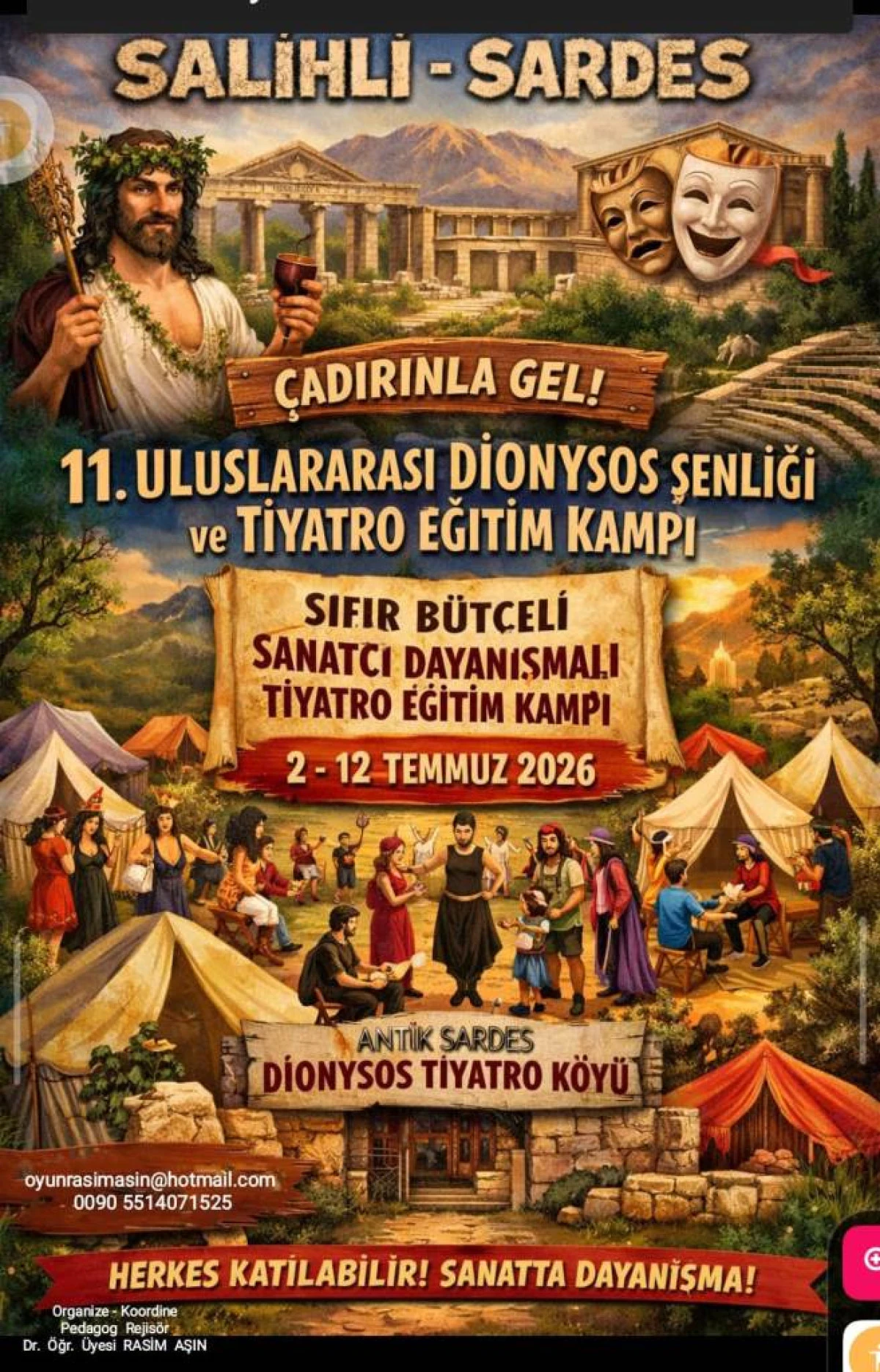 Sardes&rsquo;te Sanat Dayanışması: 11. Uluslararası Dionysos Tiyatro Şenliği Başlıyor!