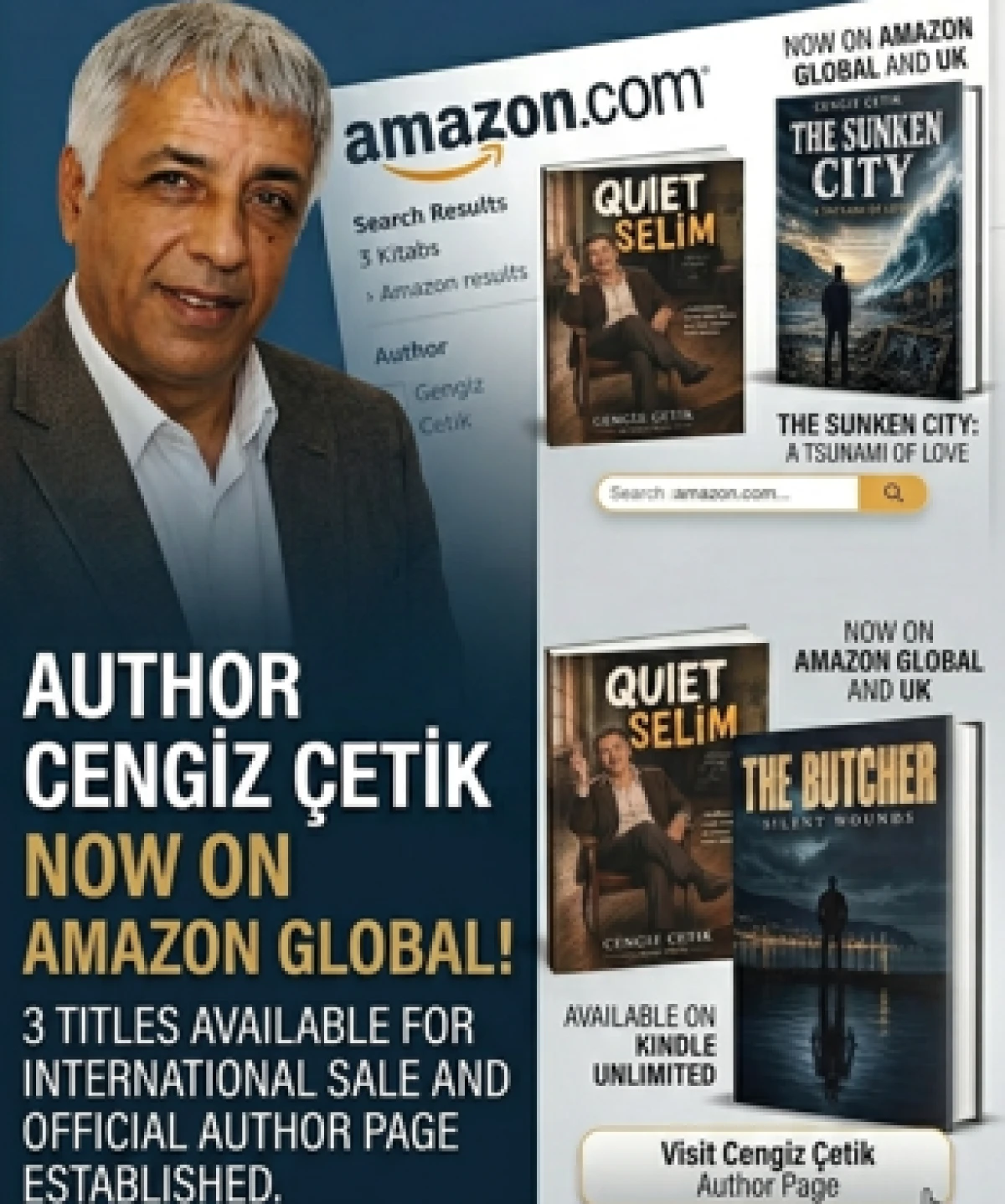 Turkish Author Cengiz &Ccedil;etik Reaches Global Readers: 3 Works Now Available on Amazon
