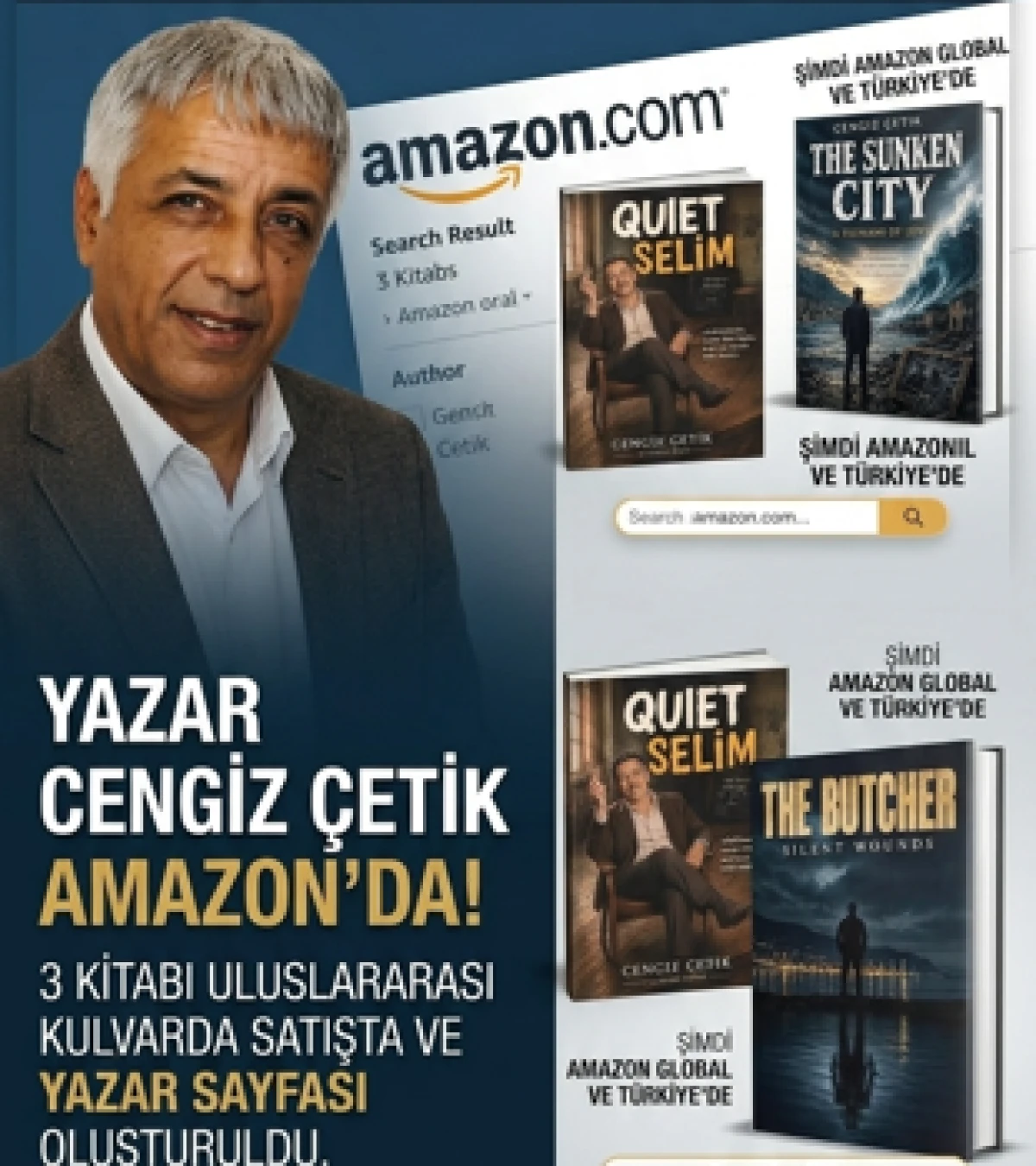 Yazar Cengiz &Ccedil;etik Eserleriyle Uluslararası Edebiyat Sahnesinde: 3 Eseri Amazon&rsquo;da Okurlarla Buluşuyor