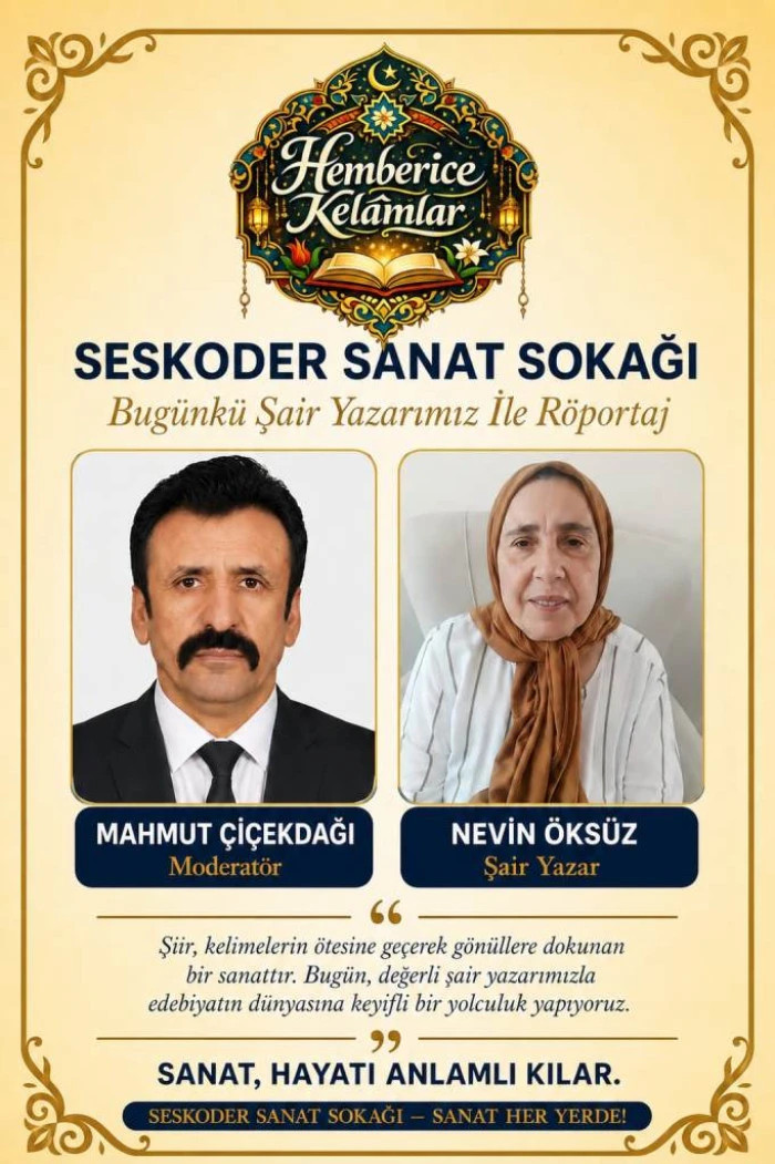  HEMBERİCE KELAMLAR-SANAT SOKAĞI R&Ouml;PORTAJLARI:İSTANBUL'DAN ŞAİR NEVİN &Ouml;KS&Uuml;Z İLE R&Ouml;PORTAJ
